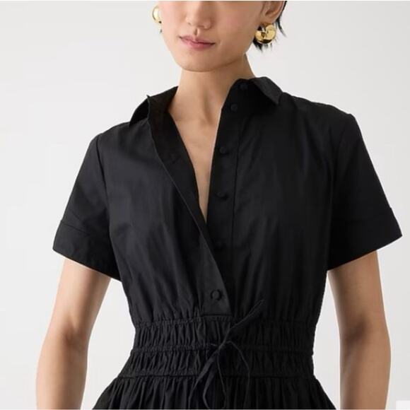 J. Crew Elena Shirt Dress Black Size 8 - Picture 6 of 9